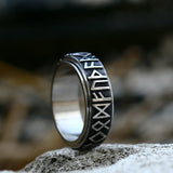 Stainless Steel Rune Spin Ring-Rings-Runes, Stainless Steel, Viking-Sun Fox