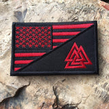American Flag/Valknut Hook and Loop Patch-Patches-Viking-Sun Fox