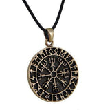 Bronze Vegvísir Pendant-Pendants-Bronze and Brass, Viking-Sun Fox