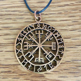 Bronze Vegvísir Pendant-Pendants-Bronze and Brass, Viking-Sun Fox