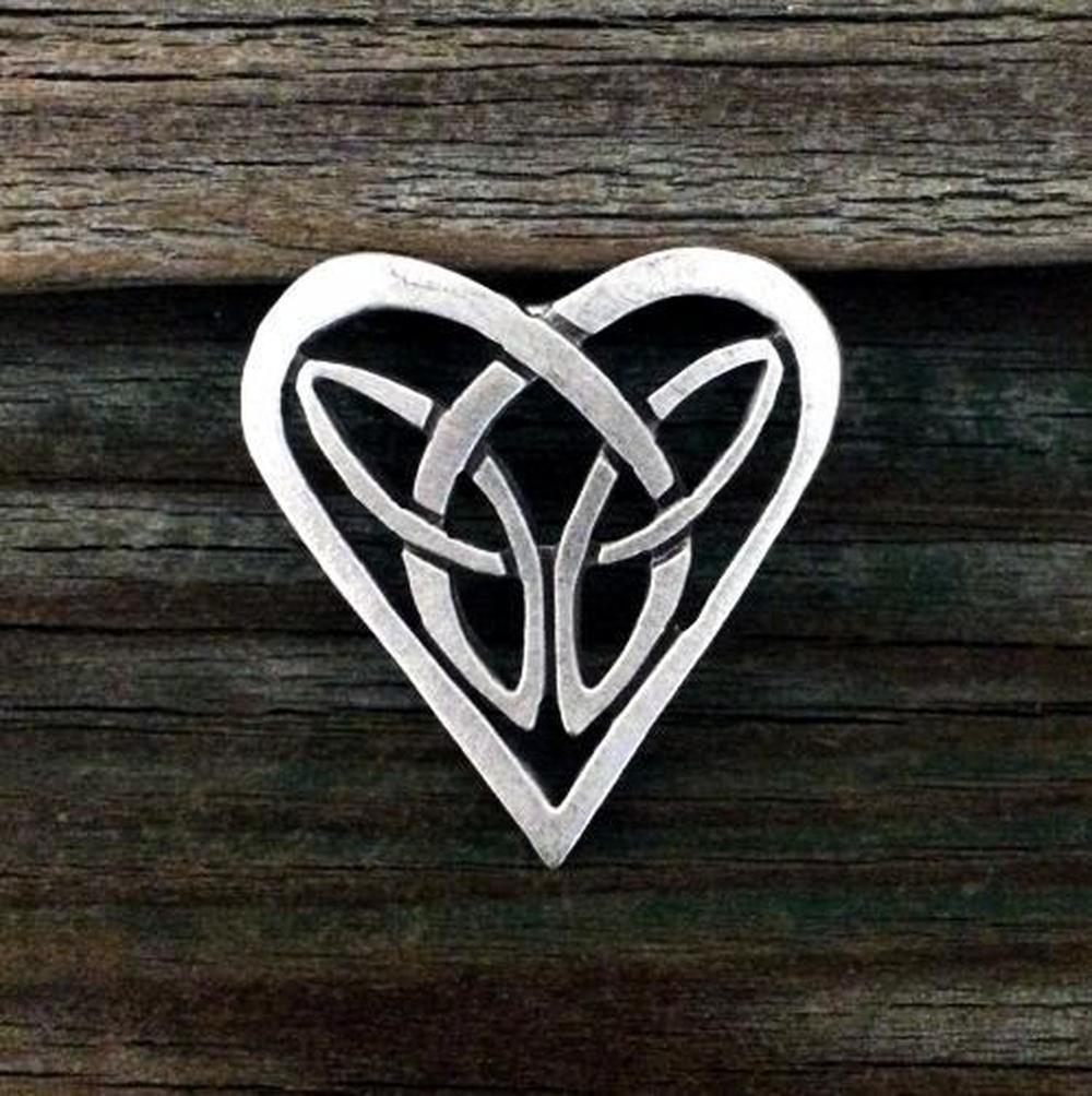 Celtic Heart Knot Pin-Pins and Brooches-Celtic, Pewter-Sun Fox