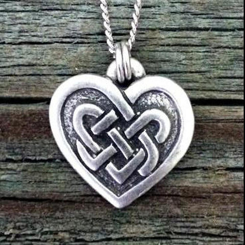 Celtic Heart Necklace-Necklaces-Celtic, Pewter-Sun Fox