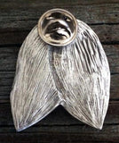 Elven Double Leaf Pin-Pins and Brooches-Pewter-Sun Fox