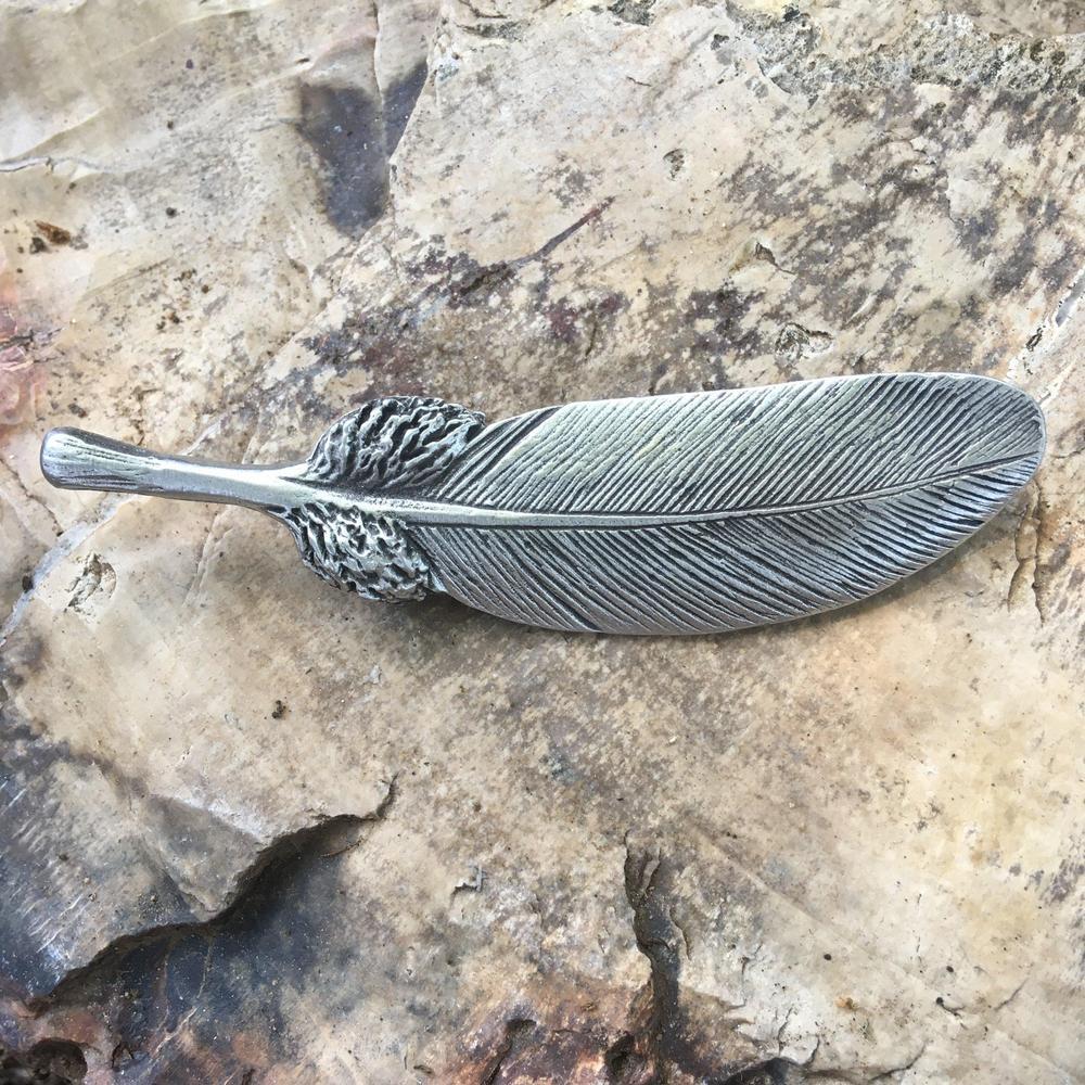 Feather Brooch-Pins and Brooches-Pewter-Sun Fox