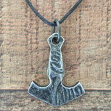 Hammered Thor's Hammer-Pendants-Runes, Viking-Sun Fox