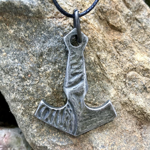 Hammered Thor's Hammer-Pendants-Runes, Viking-Sun Fox