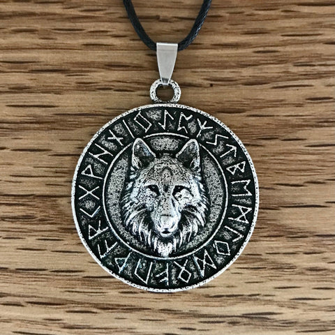 Viking Wolf Pendant-Pendants-Raven, Runes, Viking-Sun Fox