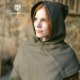 Skjoldehamn Herringbone Hood- Olive Green/Grey-Hoods-Viking-Sun Fox