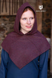 Skjoldehamn Herringbone Hood- Burgundy/Grey-Hoods-Viking-Sun Fox