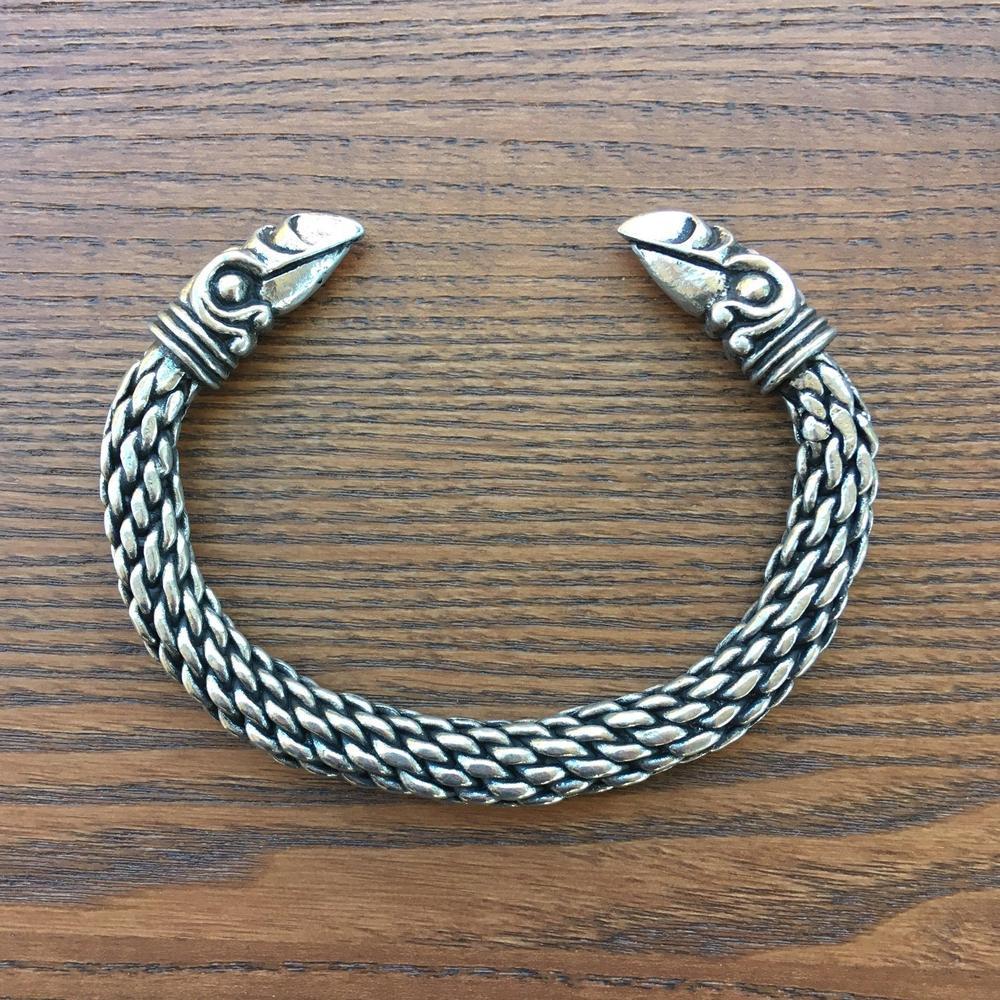 Woven Raven Bracelet-Bracelets-Pewter, Raven, Viking-Sun Fox